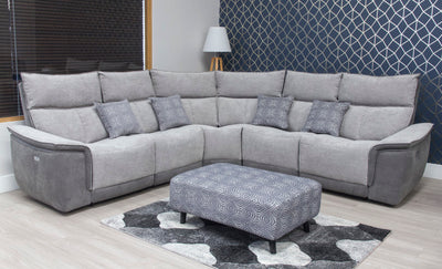 Poppy Footstool & Cushion Set - Grey