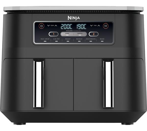 Ninja Foodi Dual Zone Air Fryer AF300UK – 7.6L, 6 Cooking Functions, Black