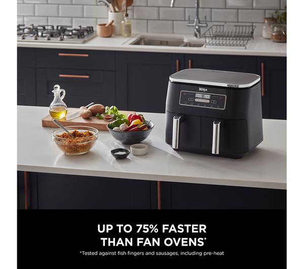 Ninja Foodi Dual Zone Air Fryer AF300UK – 7.6L, 6 Cooking Functions, Black