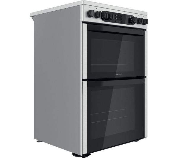 Hotpoint Multiflow HDM67V9DCX/UK – 60 cm Electric Ceramic Double Cooker – Stainless Steel, A‑Rated
