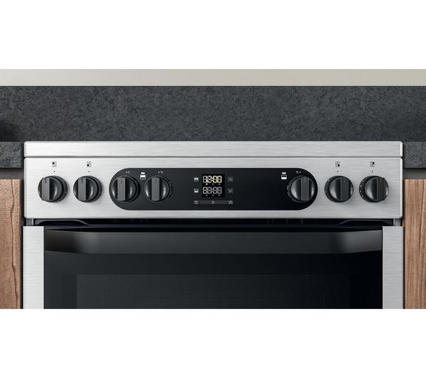 Hotpoint Multiflow HDM67V9DCX/UK – 60 cm Electric Ceramic Double Cooker – Stainless Steel, A‑Rated