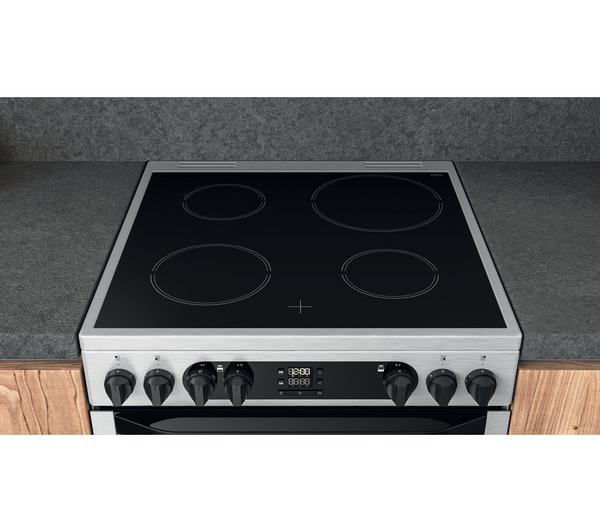 Hotpoint Multiflow HDM67V9DCX/UK – 60 cm Electric Ceramic Double Cooker – Stainless Steel, A‑Rated