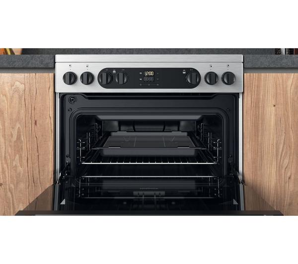 Hotpoint Multiflow HDM67V9DCX/UK – 60 cm Electric Ceramic Double Cooker – Stainless Steel, A‑Rated