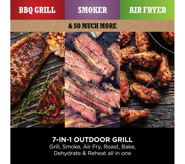 Ninja Woodfire Electric BBQ Grill & Smoker OG701UK – 3-in-1 Outdoor Grill, Smoker & Air Fryer