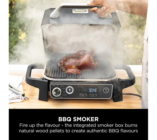 Ninja Woodfire Electric BBQ Grill & Smoker OG701UK – 3-in-1 Outdoor Grill, Smoker & Air Fryer