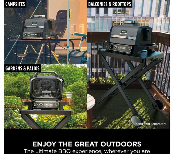 Ninja Woodfire Electric BBQ Grill & Smoker OG701UK – 3-in-1 Outdoor Grill, Smoker & Air Fryer