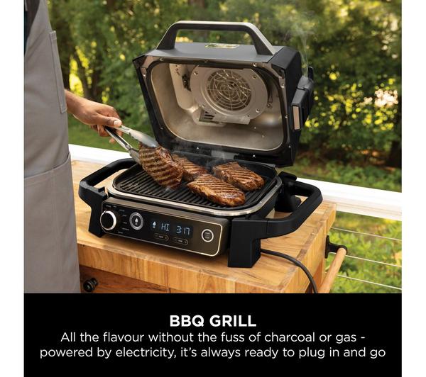 Ninja Woodfire Electric BBQ Grill & Smoker OG701UK – 3-in-1 Outdoor Grill, Smoker & Air Fryer