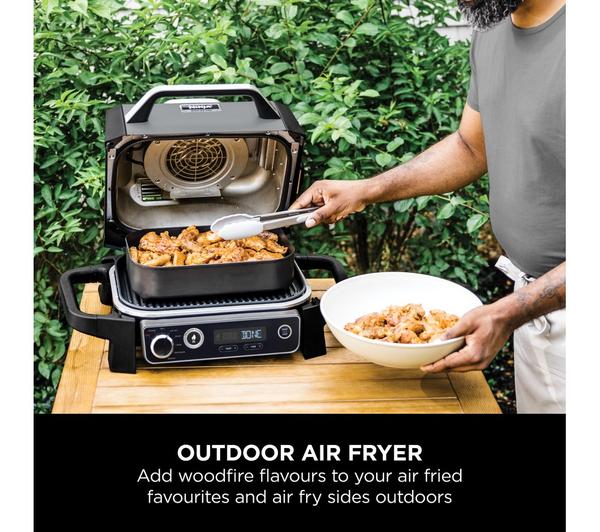 Ninja Woodfire Electric BBQ Grill & Smoker OG701UK – 3-in-1 Outdoor Grill, Smoker & Air Fryer