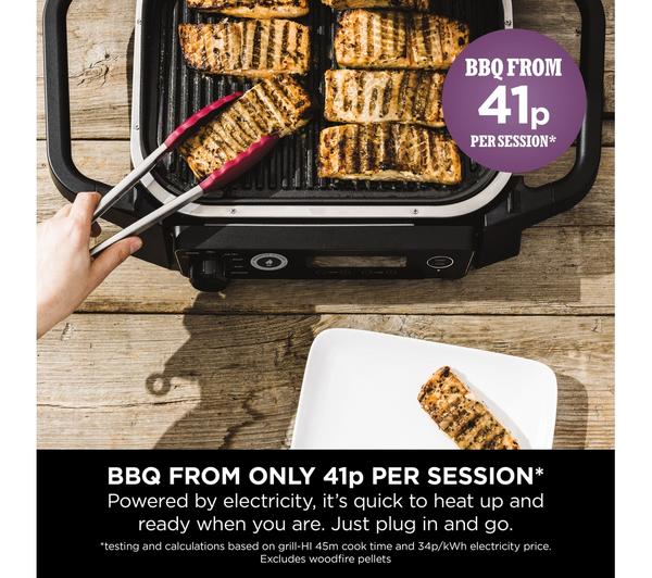 Ninja Woodfire Electric BBQ Grill & Smoker OG701UK – 3-in-1 Outdoor Grill, Smoker & Air Fryer