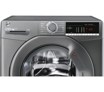 Hoover H‑WASH 300 LITE H3W49TAGG4/1‑80 – 9 kg Washing Machine, 1400 rpm, Graphite, B Rated