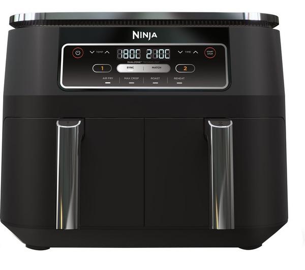 Ninja Foodi AF200UK 4-in-1 Dual Zone Air Fryer – 9.5L, 2400W, Black