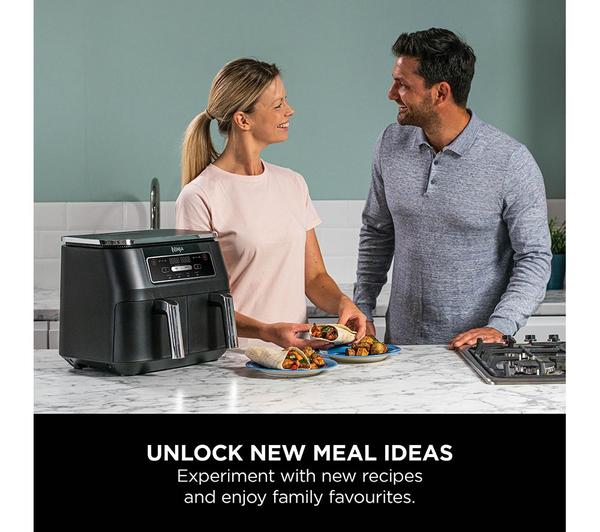 Ninja Foodi AF200UK 4-in-1 Dual Zone Air Fryer – 9.5L, 2400W, Black