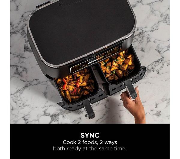 Ninja Foodi AF200UK 4-in-1 Dual Zone Air Fryer – 9.5L, 2400W, Black