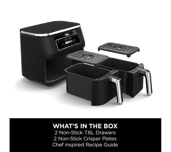 Ninja Foodi AF200UK 4-in-1 Dual Zone Air Fryer – 9.5L, 2400W, Black