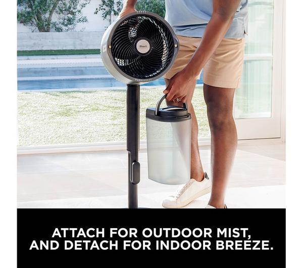 Shark FlexBreeze Pro Mist FA300UK – 11.8″ Hybrid Pedestal & Tabletop Fan with Misting, Corded/Cordless – Charcoal Grey