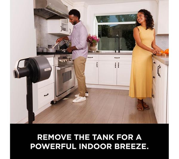 Shark FlexBreeze Pro Mist FA300UK – 11.8″ Hybrid Pedestal & Tabletop Fan with Misting, Corded/Cordless – Charcoal Grey