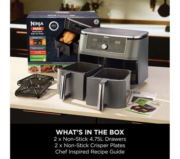 Ninja MAX 9.5L Dual Zone Air Fryer – 6-in-1 Cooking, Model DZ400UK