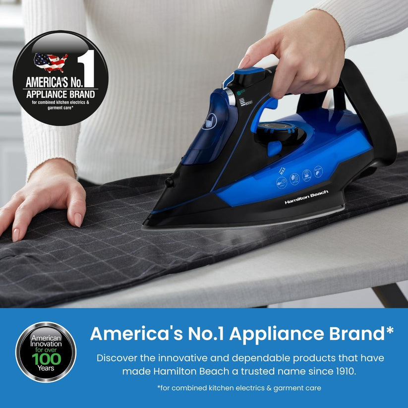Hamilton Beach Pro SteamMax 3000W Steam Iron – Blue & Black HB608BB