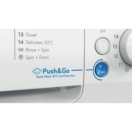 Indesit Push&Go BWE 81496X WV UK 8kg Washing Machine with 1400 rpm - White - A Rated