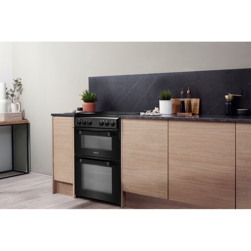 Hotpoint 50cm Electric Ceramic Cooker - Black - HD5V92KCB