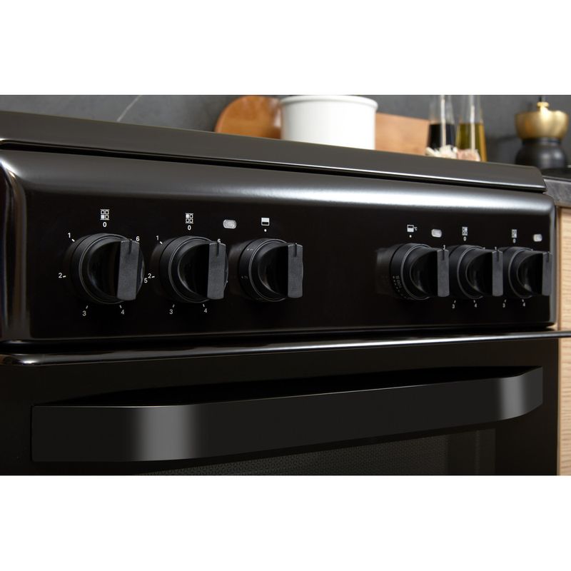 Hotpoint 50cm Electric Ceramic Cooker - Black - HD5V92KCB