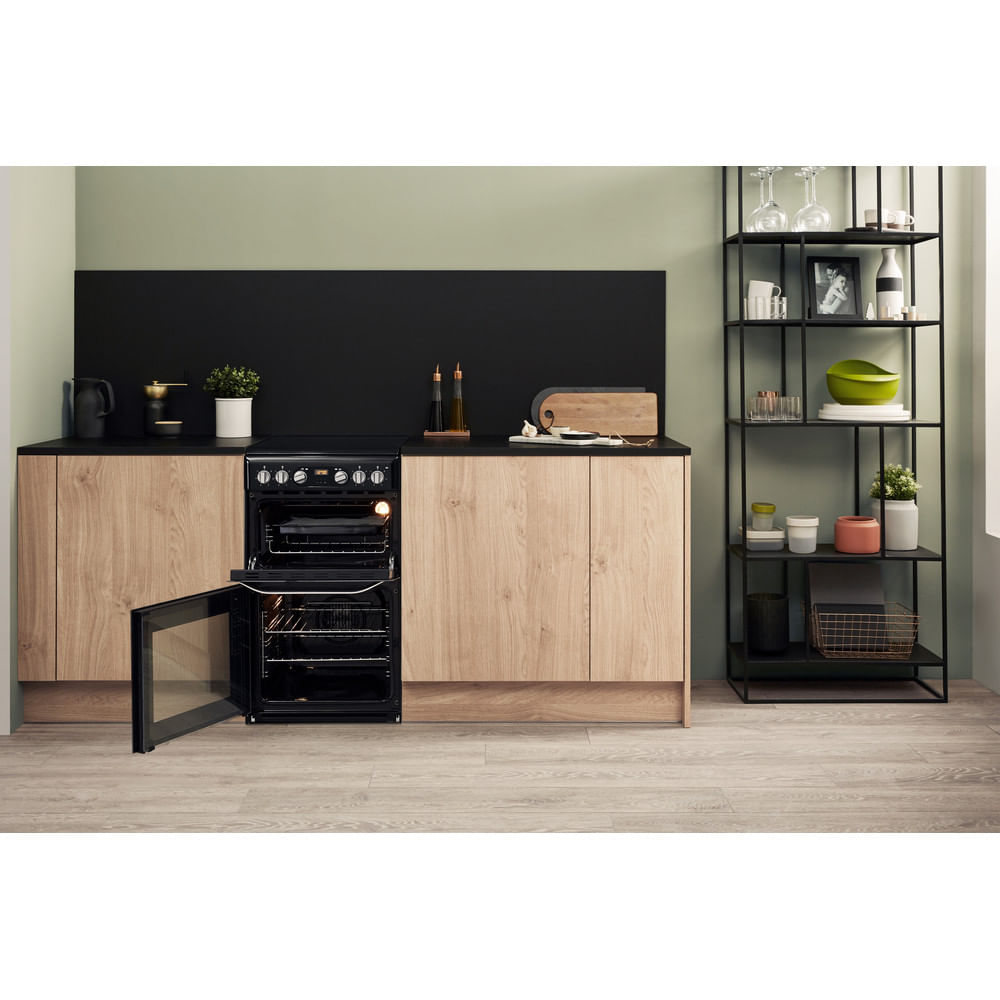 Hotpoint HD5V93CCB/UK 50cm Electric Cooker with Ceramic Hob - Black - A/B Rated