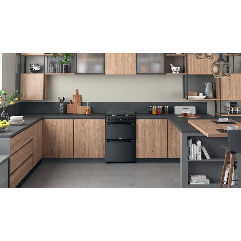 Hotpoint Double Cooker - Black - HDM67G0CCBUK