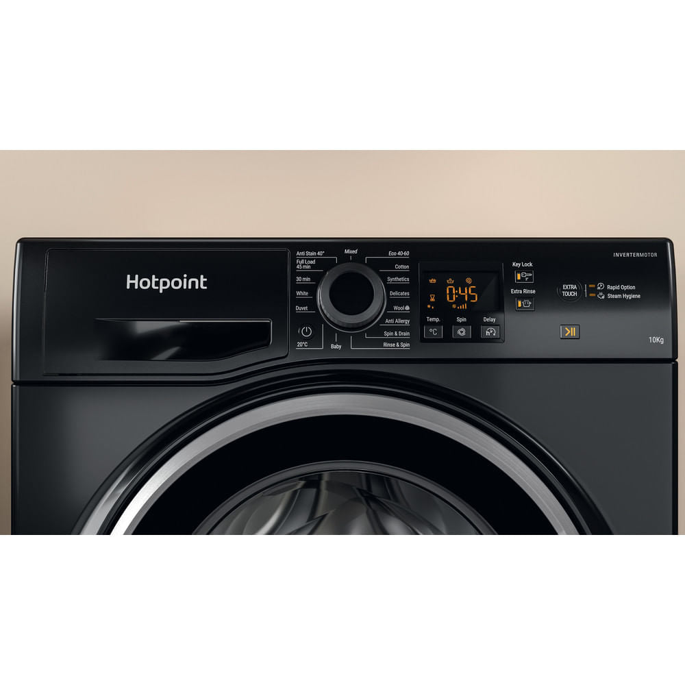 Hotpoint 10kg Freestanding Washing Machine Black - NSWM1045CBSUKN