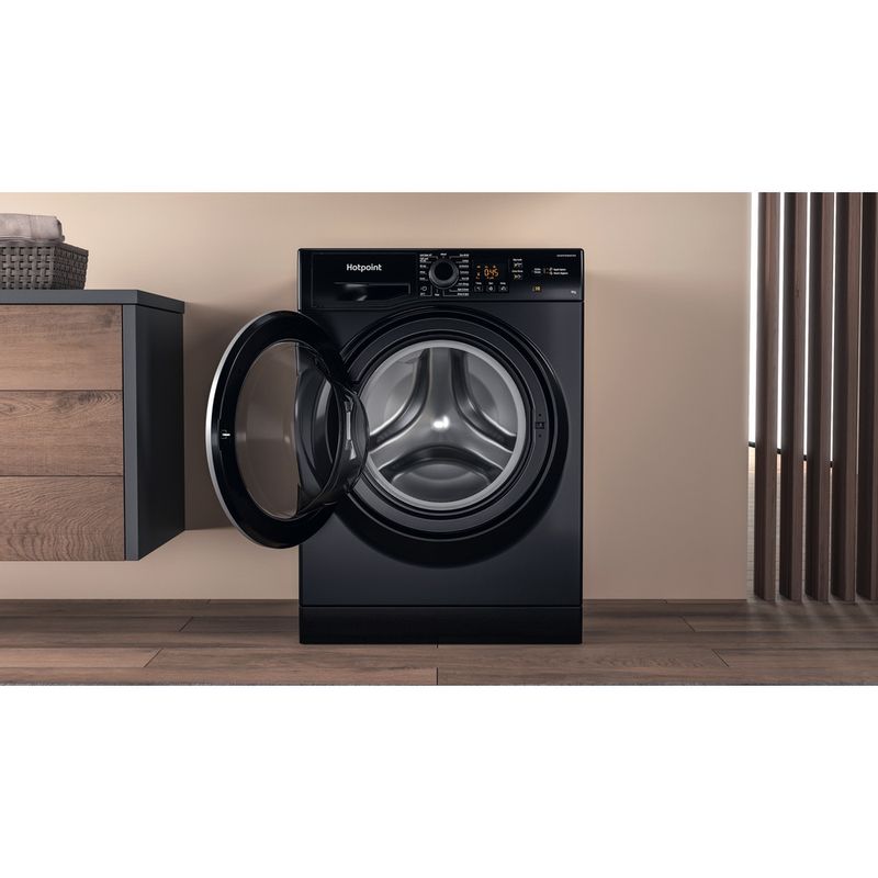 Hotpoint 9Kg 1400 Spin Black Washing Machine - NSWF945CBSUKN