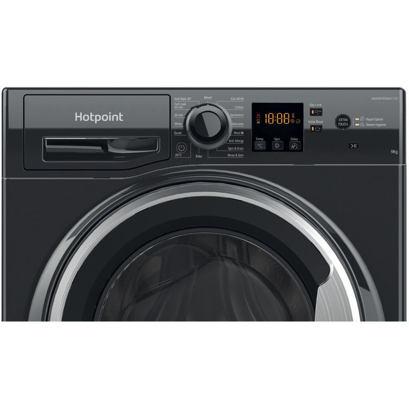 Hotpoint 9Kg 1400 Spin Black Washing Machine - NSWF945CBSUKN