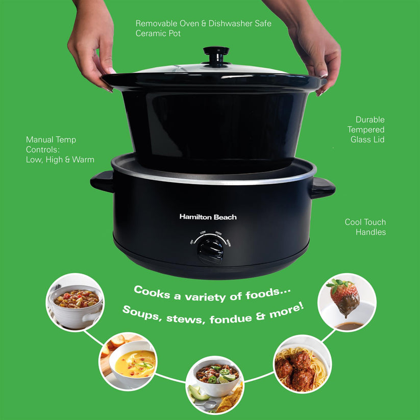 HAMILTON HBSC070B 6.5 Litre Slow Cooker