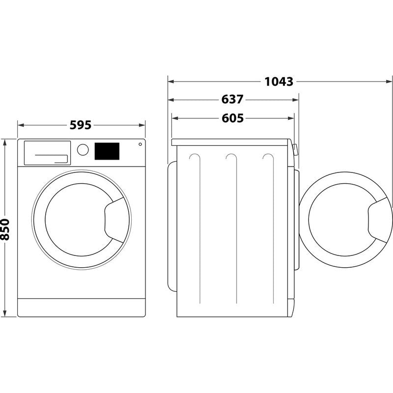 Hotpoint 9Kg 1400 Spin Black Washing Machine - NSWF945CBSUKN