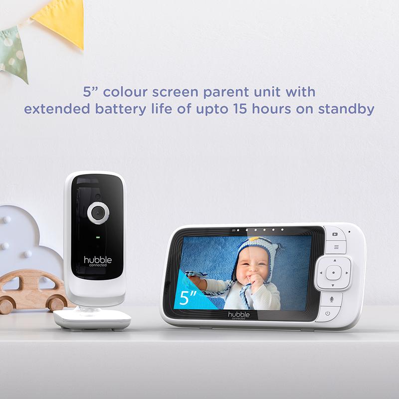 Hubble 5 Nursery Pal Link Pre Baby Monitor White