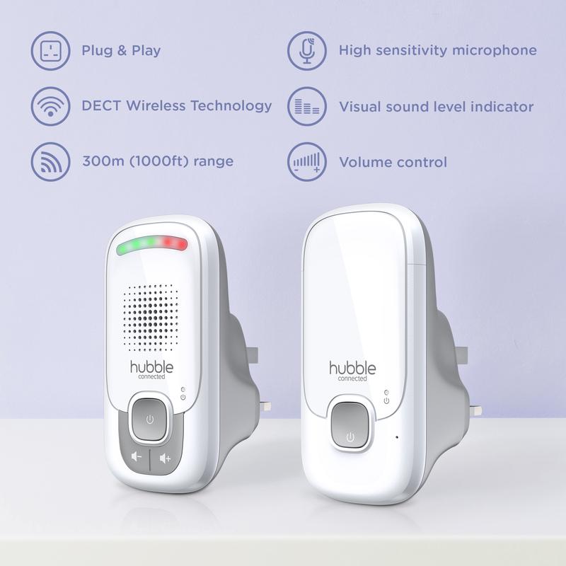 Hubble Listen Audio Baby Monitor White