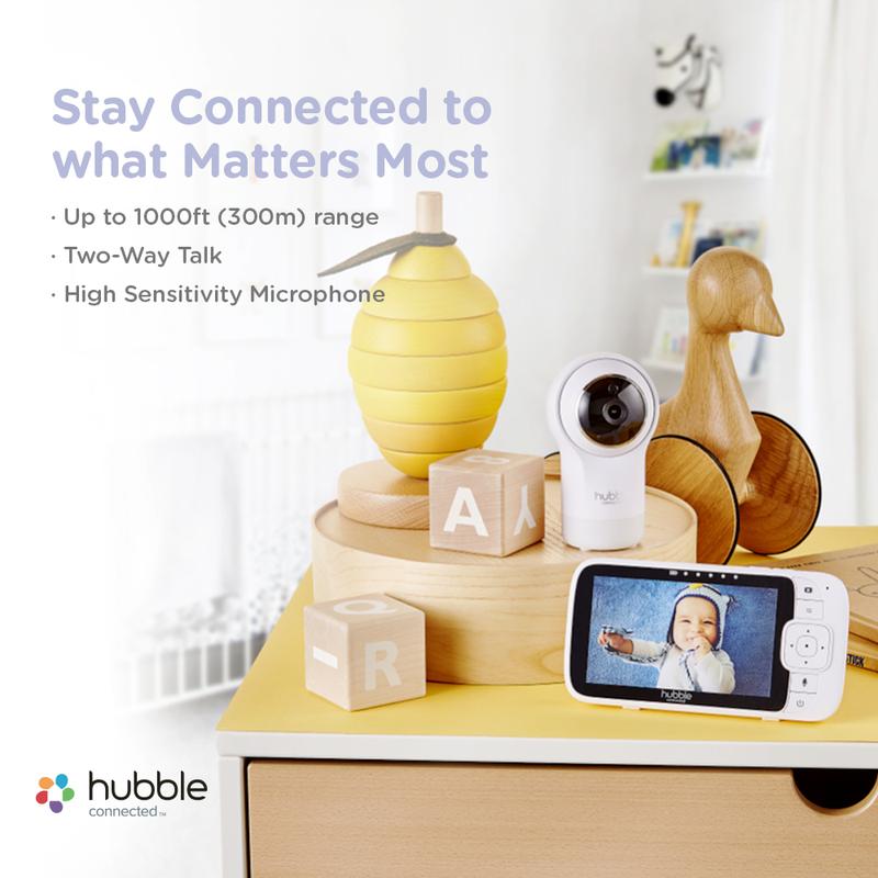 Hubble Nursery View Pro 5 Video Baby Monitor White