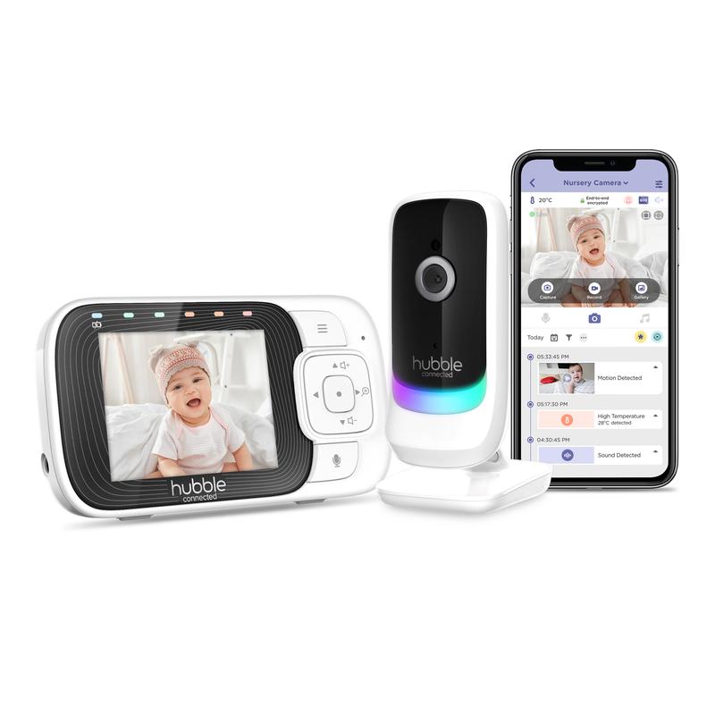 Hubble Nursery Pal Essentials 2.8 inch Connected Video Baby Monitor White