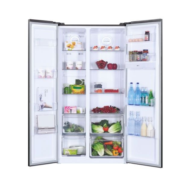 Hoover HHSBSO6174BWDK Non-Plumbed Frost Free American Fridge Freezer - Black - E Rated