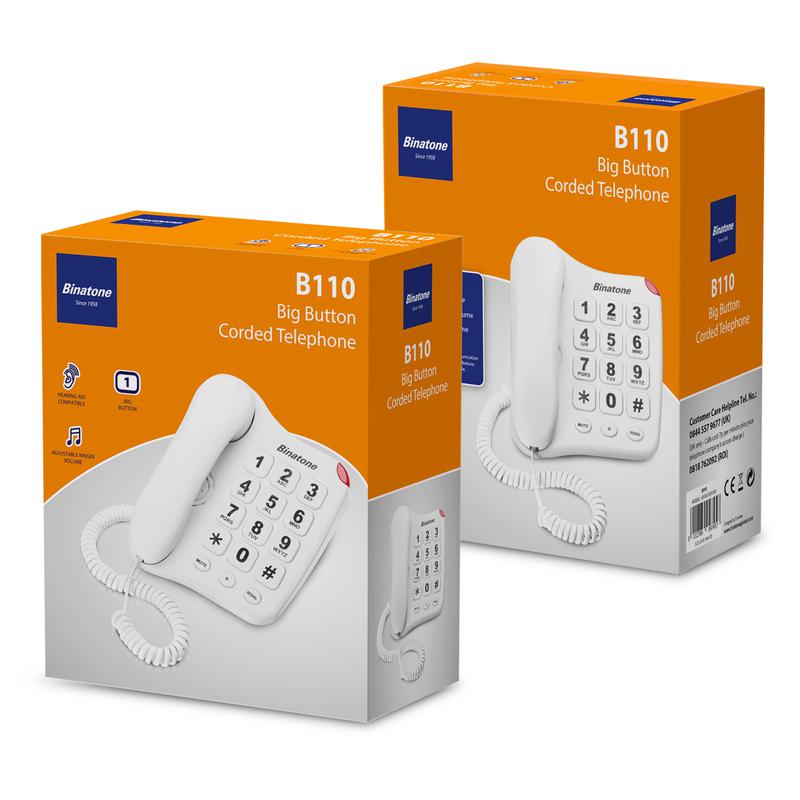 Big Button 110 Corded Phone White