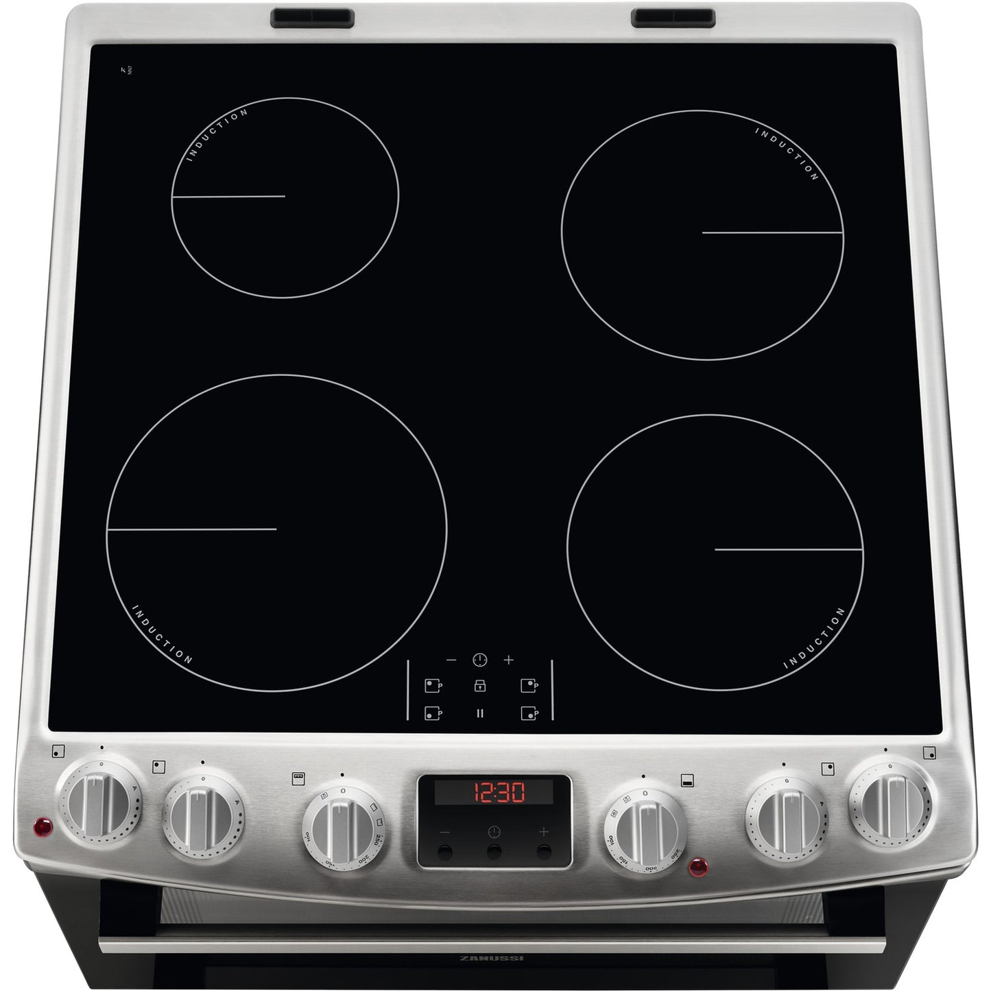 Zanussi 60Cm Induction Electric Cooker With Double Oven Black/Stainless Steel - ZCI66250XA