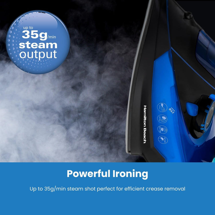 Hamilton Beach Pro SteamMax 3000W Steam Iron – Blue & Black HB608BB
