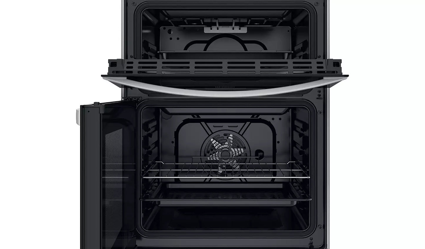 Indesit 60Cm Double Oven Electric Cooker In White - ID67V9KMWUK
