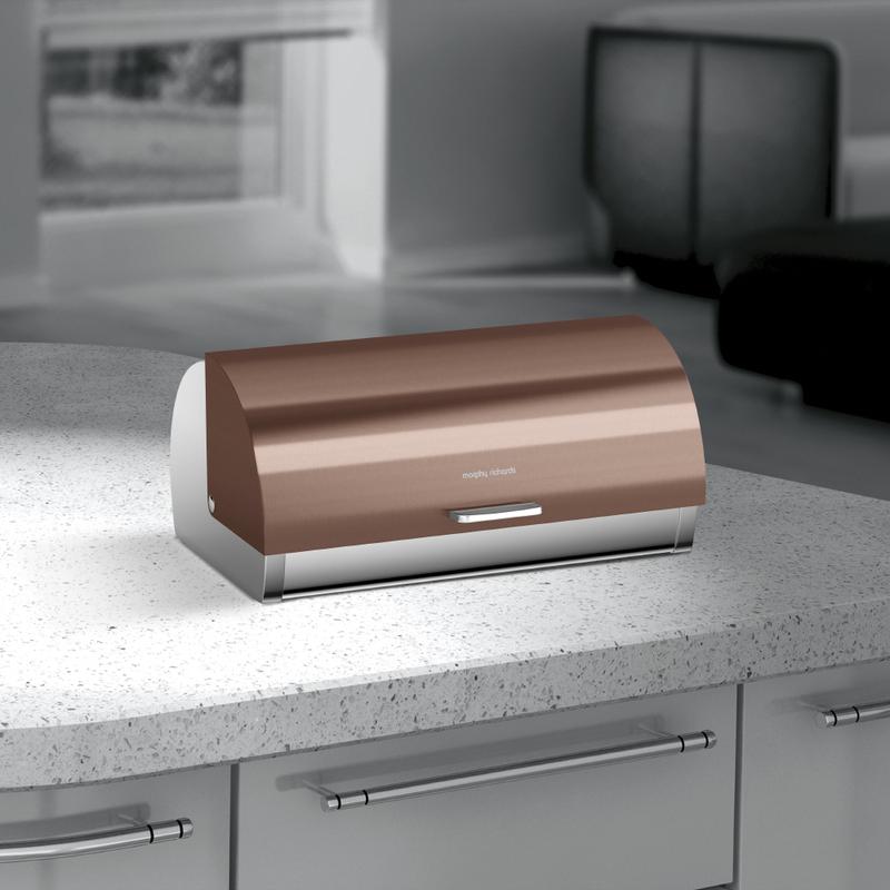 Morphy Richards Accents Roll Top Bread Bin Copper