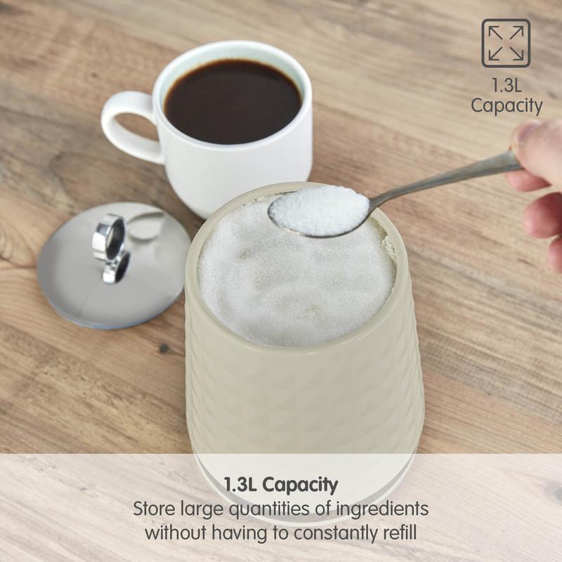 Morphy Richards Dimensions Set of 3 Canisters Ivory Cream