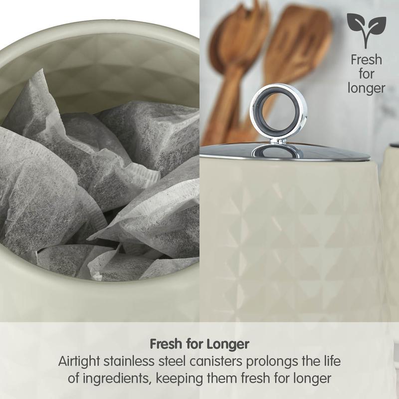 Morphy Richards Dimensions Set of 3 Canisters Ivory Cream