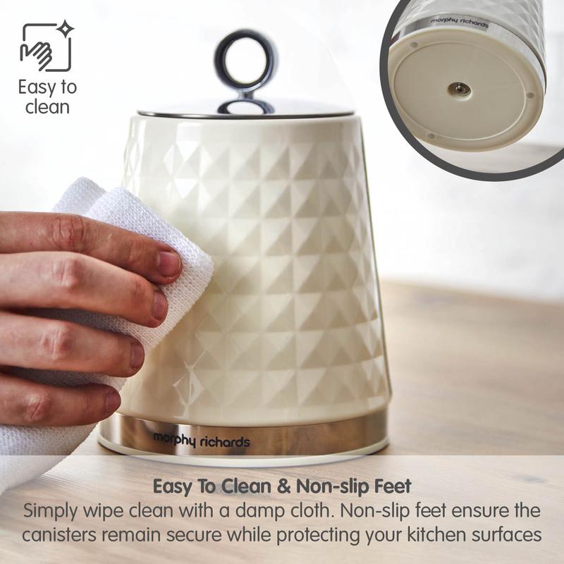 Morphy Richards Dimensions Set of 3 Canisters Ivory Cream