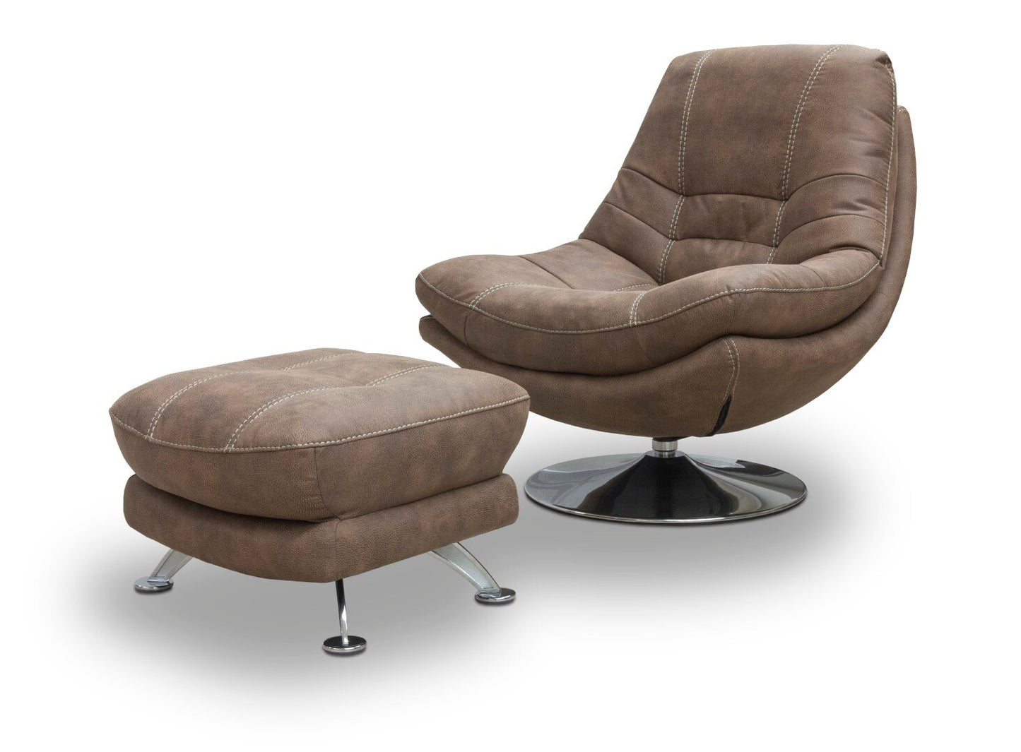 Axis Swivel Chair & Footstool Hazel