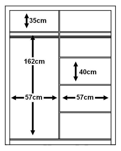 Denmark Small Sliding Door Wardrobe 120cm