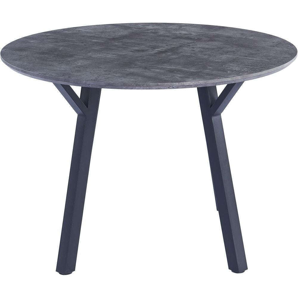 Essentials	Dining Tables 1.1m Round Dining Table - Paper Wrap Granite effect top/Powder coated black legs Grey Top/Black Legs