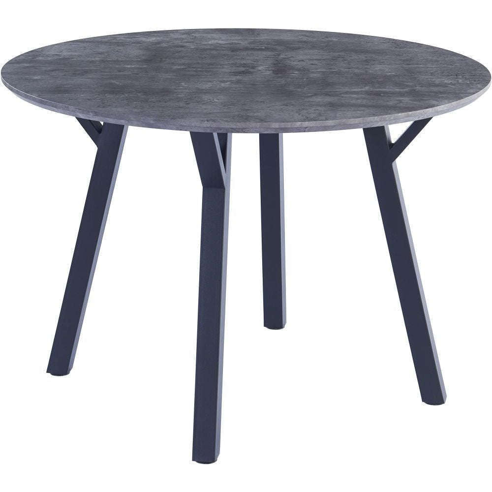 Essentials	Dining Tables 1.1m Round Dining Table - Paper Wrap Granite effect top/Powder coated black legs Grey Top/Black Legs