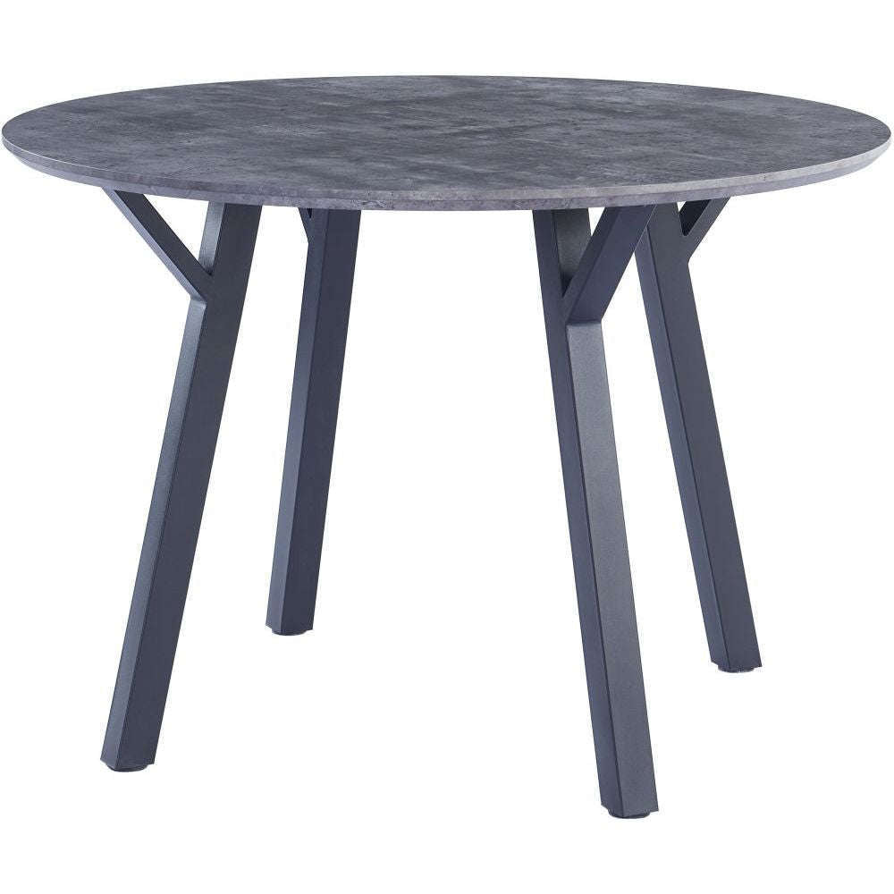 Essentials	Dining Tables 1.1m Round Dining Table - Paper Wrap Granite effect top/Powder coated black legs Grey Top/Black Legs